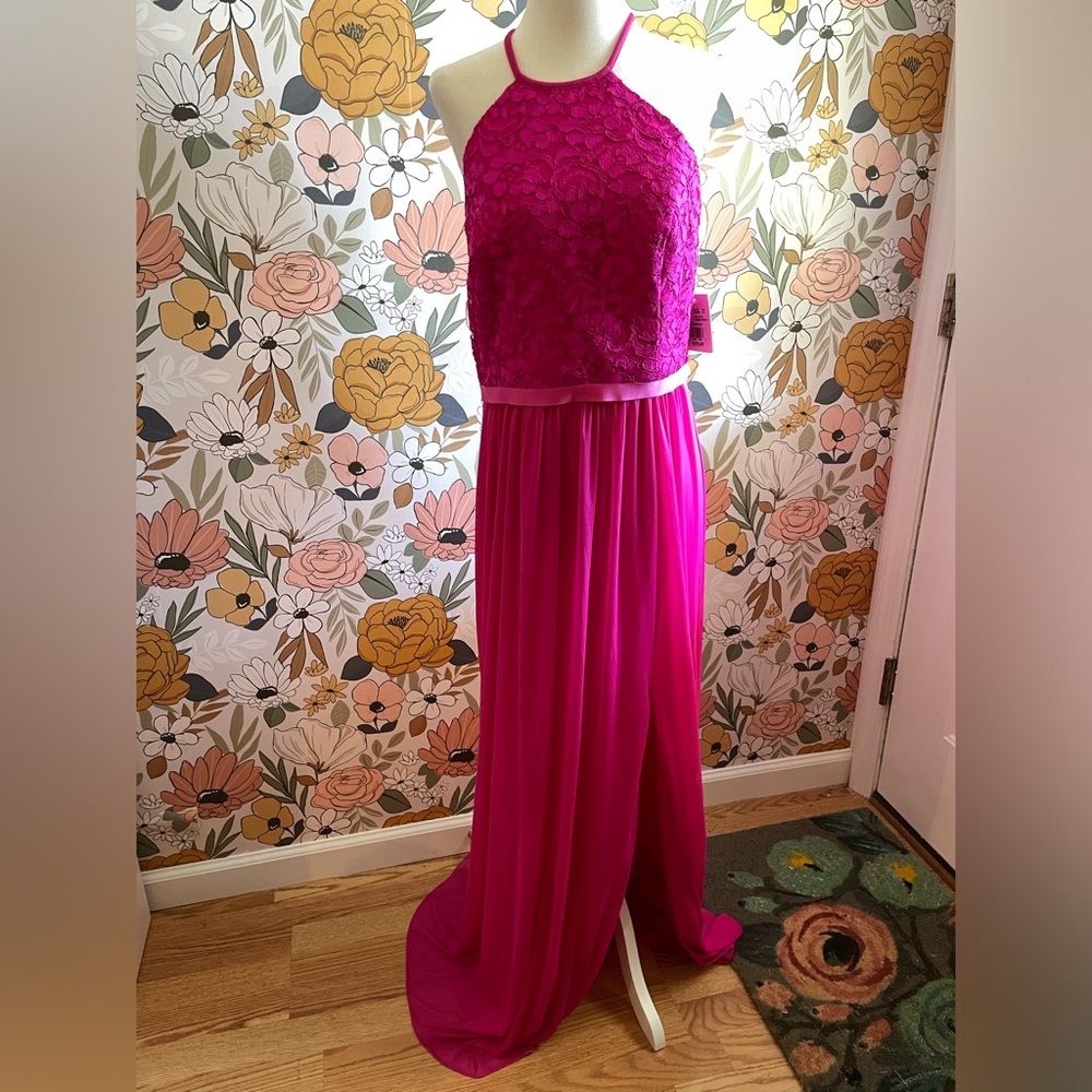 Pink (Begoni) Bridesmaid dress lace top dress size 12